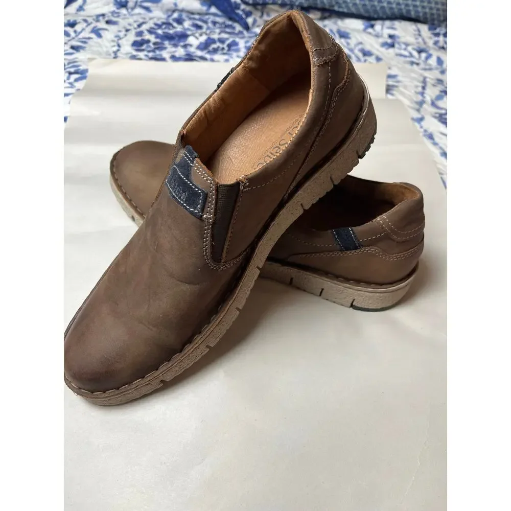 Josef Seibel | Men's Size 42 Ruben Slip-On Brown Leather Loafer